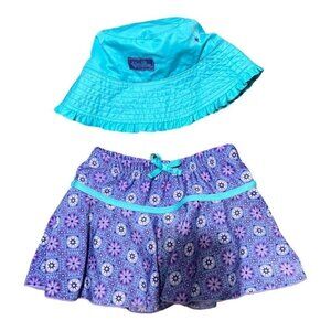 UV Skinz Swim Skort And Hat Set 2 Piece Size 5 Purple